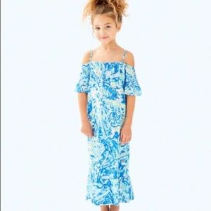 NWT Girls XL Lilly Pulitzer MAXI DRESS Salty Seas